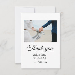 Cartão De Agradecimento Obrigado simples e moderno casal de casamento mens