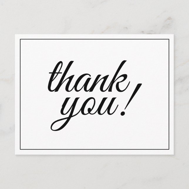 Cartão de agradecimento "obrigado!" sofisticado e  (Frente)