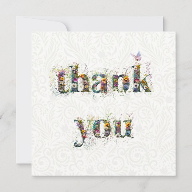 Cartão De Agradecimento Obrigado Sprays de flores selvagens (Frente)