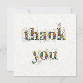 Cartão De Agradecimento Obrigado Sprays de flores selvagens