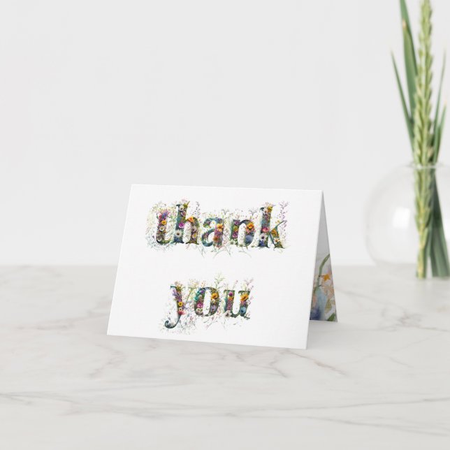 Cartão De Agradecimento Obrigado Sprays de flores selvagens (Frente)