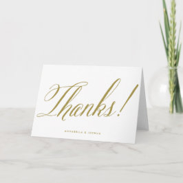 Cartão De Agradecimento Obrigado Sr. e Sra. Elegante Roteiro Casamento