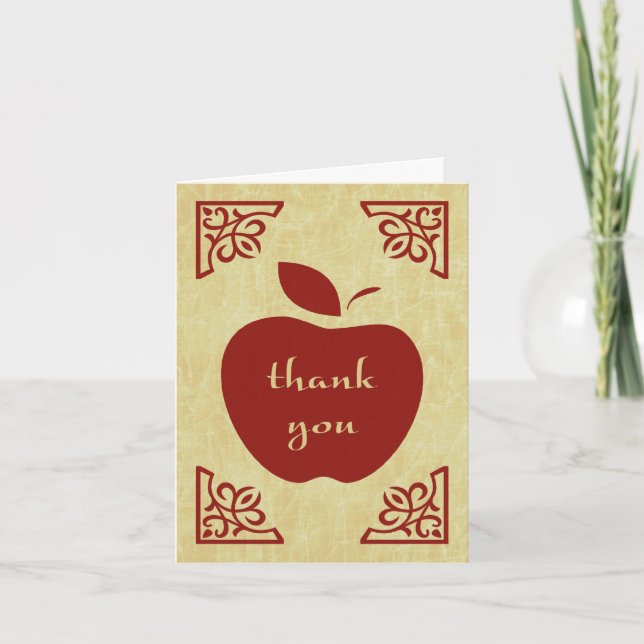 Cartão De Agradecimento obrigado sua maçã elegante (Frente)