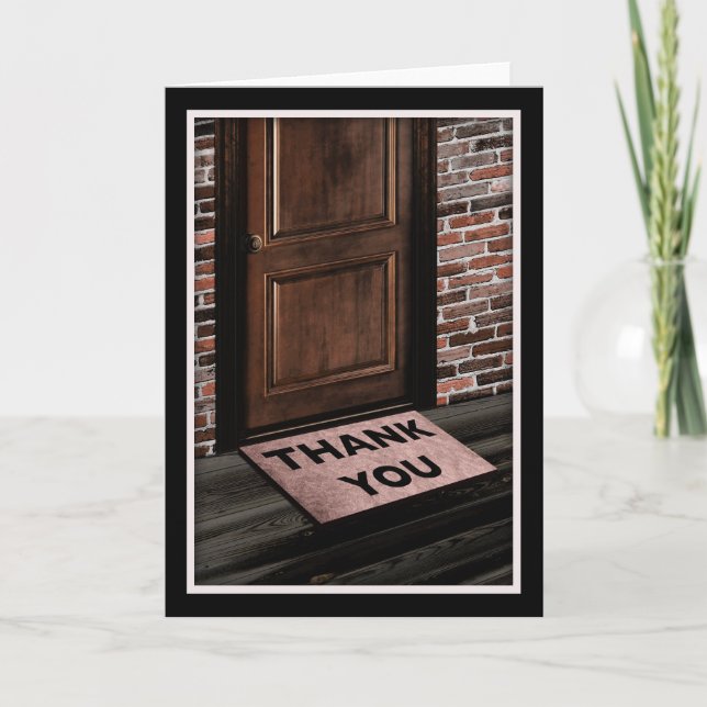 Cartão De Agradecimento obrigado tapete de porta (Frente)