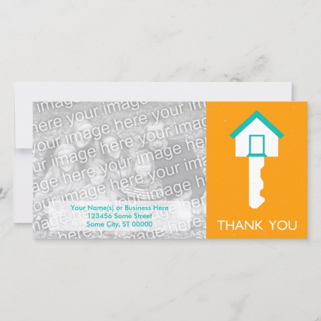 Cartão De Agradecimento obrigado-te para o presente de inauguração (Frente)