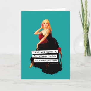 Cartão De Agradecimento Obrigado Tequila Sendo Minha Parceira De Dança