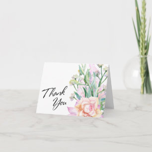 Cartão De Agradecimento Obrigado Tipografia por Watercolor Wilflower