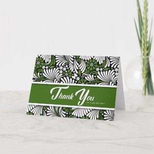 Cartão De Agradecimento Obrigado Trabalho Bem Feito - Branco Verde e Preto