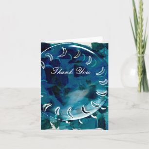 Cartão De Agradecimento Obrigado - trabalhos de arte azuis originais