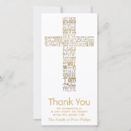 Cartão De Agradecimento Obrigado transversal cristão dourado da simpatia