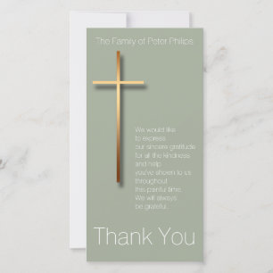 Cartão De Agradecimento Obrigado transversal dourado da simpatia você