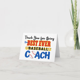 Cartão De Agradecimento Obrigado Treinador Baseball