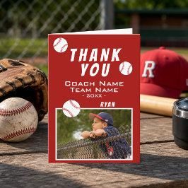 Cartão De Agradecimento Obrigado Treinador Carta de Foto de Beisebol Verme