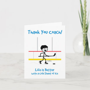 Cartão De Agradecimento Obrigado Treinador De Hockey A Vida É Melhor