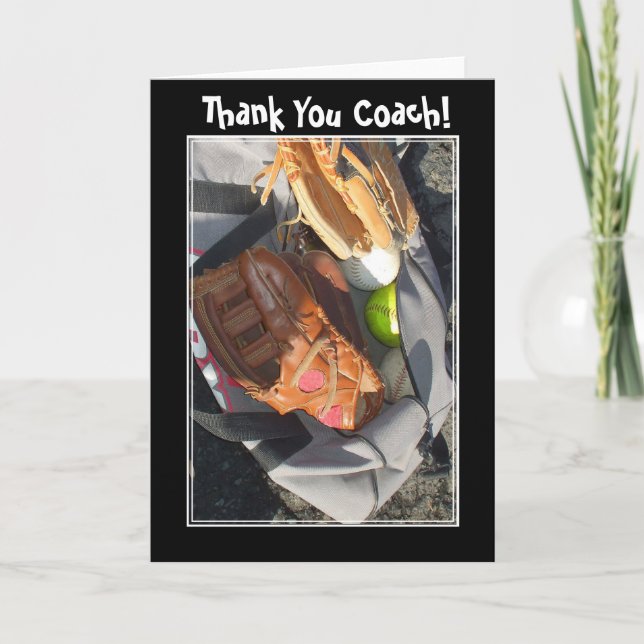 Cartão De Agradecimento Obrigado Treinador Joel de baseball mitt (Frente)
