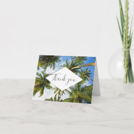 Cartão De Agradecimento Obrigado tropical do casamento de praia de Florida