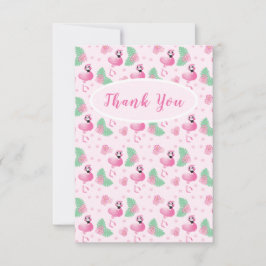 Cartão De Agradecimento Obrigado Tropical Flamingo Flowers Deixa Padrão