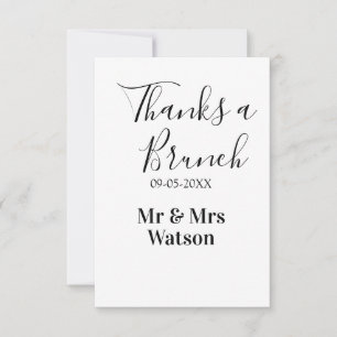Cartão De Agradecimento Obrigado um brunch pós-casamento nome data simples