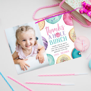 Cartão De Agradecimento Obrigado Um Monte Foto de Donut Personalizada