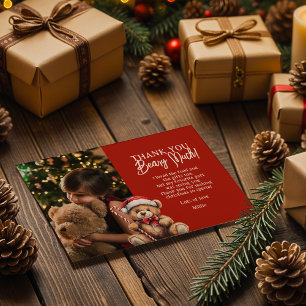 Cartão De Agradecimento Obrigado Urso de Natal Beary