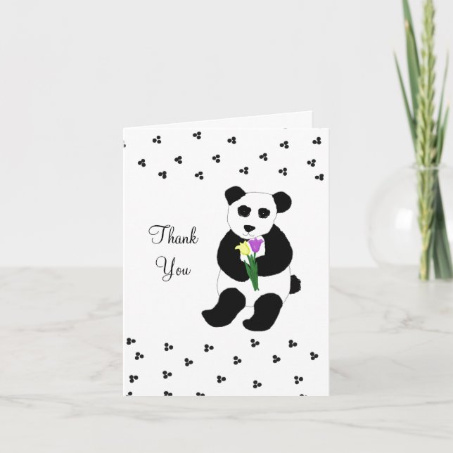 Cartão De Agradecimento Obrigado Urso Panda (Frente)