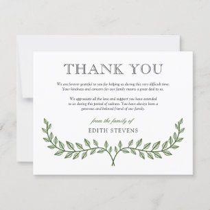 Cartão De Agradecimento Obrigado verde da simpatia da grinalda você