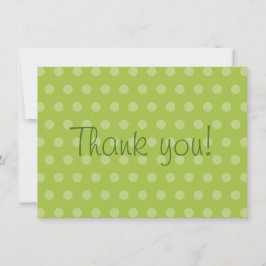 Cartão De Agradecimento Obrigado verde do chá de fraldas das bolinhas você