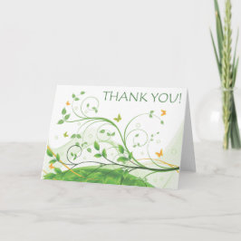 Cartão De Agradecimento Obrigado (Verde & Laranja Floral)