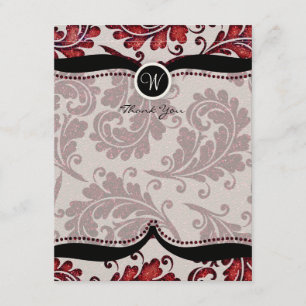 Cartão De Agradecimento Obrigado vermelho do casamento de Paisley do