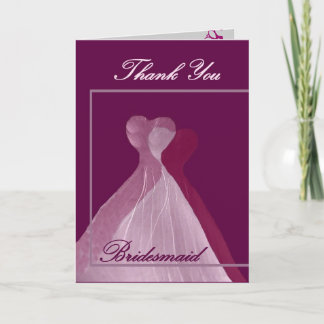 Cartão De Agradecimento OBRIGADO vestidos cor-de-rosa e magentas da dama