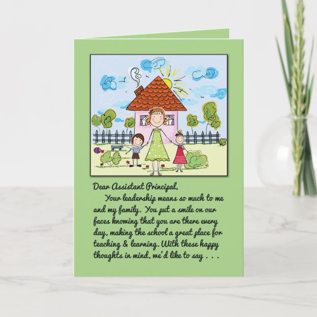 Cartão De Agradecimento Obrigado Vice-Diretor - Sorriso em Nossos Rostos (Frente)