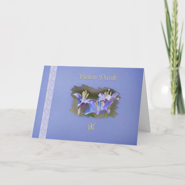 Cartão De Agradecimento Obrigado, Vielen húmido, alemão (Frente)