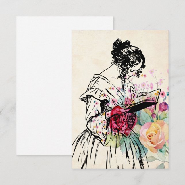 Cartão De Agradecimento Obrigado Vintage Estilo Card (Frente/Verso)