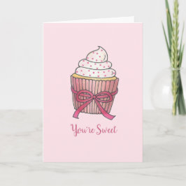 Cartão De Agradecimento Obrigado Você é um Namorados de Cupcake rosa doce