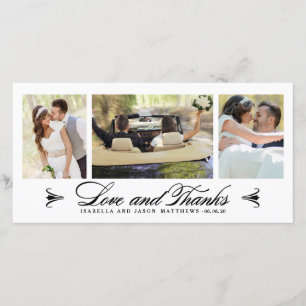 Cartão De Agradecimento Obrigado Wedding da colagem   da elegância você