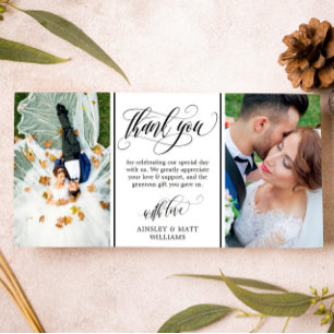 Cartão De Agradecimento Obrigado Wedding das fotos do roteiro dois de