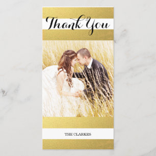 CARTÃO DE AGRADECIMENTO OBRIGADO WEDDING DOURADO CHIQUE DO IMPRESSÃO