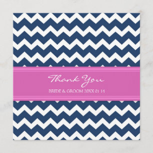 Cartão De Agradecimento Obrigado Wedding você carda Chevron azul