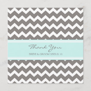 Cartão De Agradecimento Obrigado Wedding você carda cinzas azuis Chevron