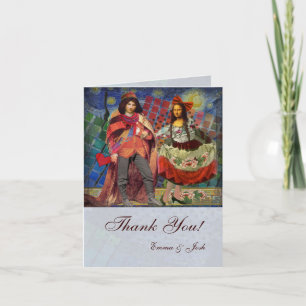 Cartão De Agradecimento Obrigado Whimsical fantástico, Mona Lisa