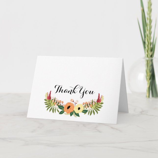 Cartão De Agradecimento Obrigado Wreath Notecard (Frente)