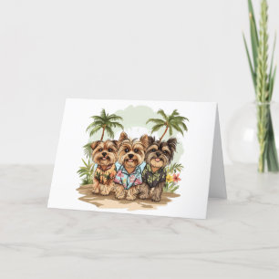 Cartão De Agradecimento Obrigado Yorkshire Terrier Dogs Hawaiian Shirts