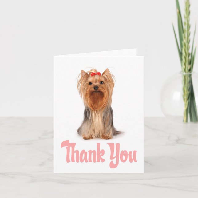 Cartão De Agradecimento Obrigado Yorkshire Terrier Puppy Card - Vazio (Frente)