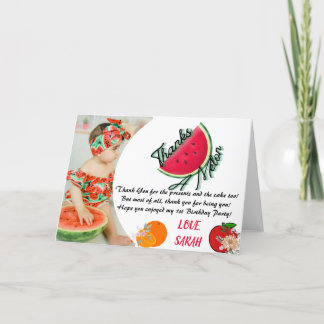 Cartão De Agradecimento Obrigados A Melon Watermelon Photo Birthday Card