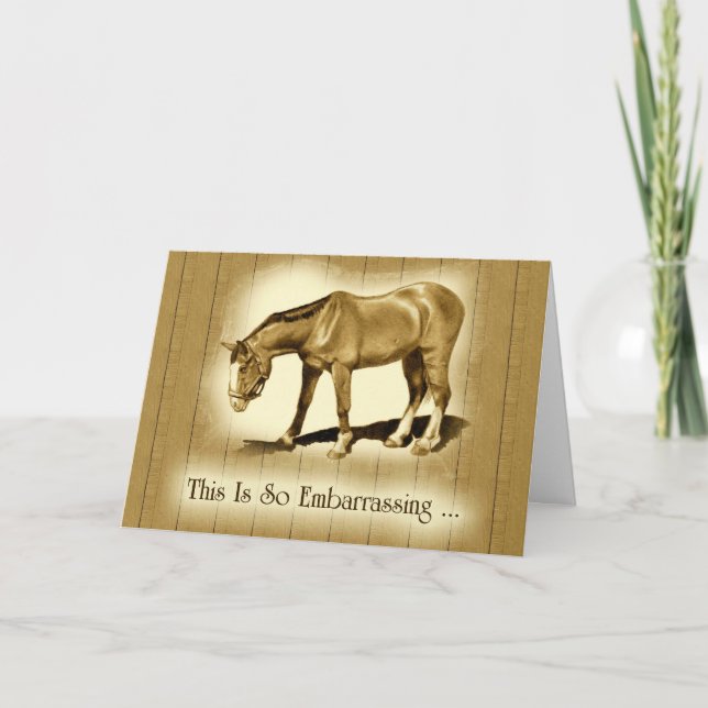 Cartão De Agradecimento Obrigados atrasados: Então Embarração, Cavalo Solt (Frente)