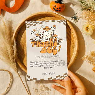 Cartão De Agradecimento Obrigados Boo Cowboy Halloween Padrão controlado