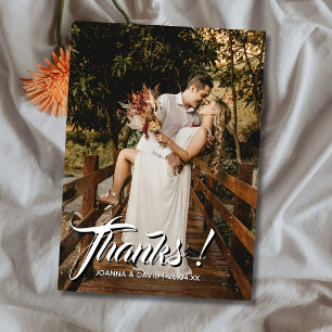 Cartão De Agradecimento Obrigados Clássicos Modernos de Casamento Foto Cha