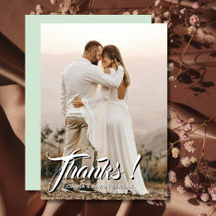 Cartão De Agradecimento Obrigados Clássicos Modernos de Casamento Foto Sag