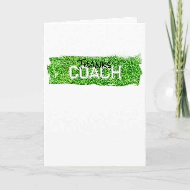 Cartão De Agradecimento Obrigados COACH Turf Team Personalizado Esportes (Frente)