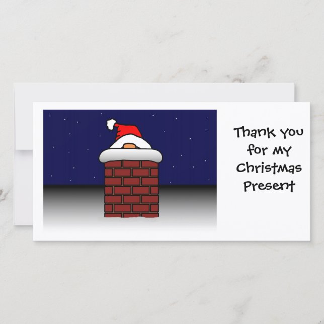 Cartão De Agradecimento Obrigados colados papai noel (Frente)